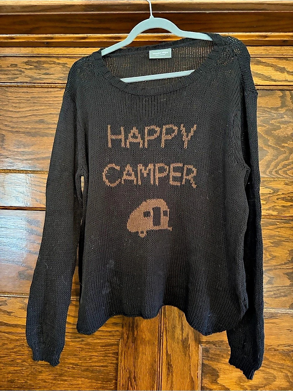 wooden ships Happy Camper Sweater Black & Brown